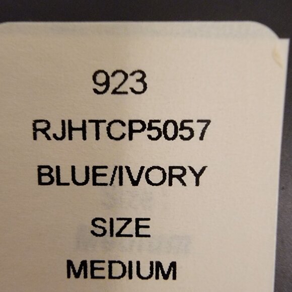 Romeo & Juliet Romper Couture‎ Blue Ivory Paisley Roll Tab Sleeve Medium NEW NWT - Picture 11 of 11